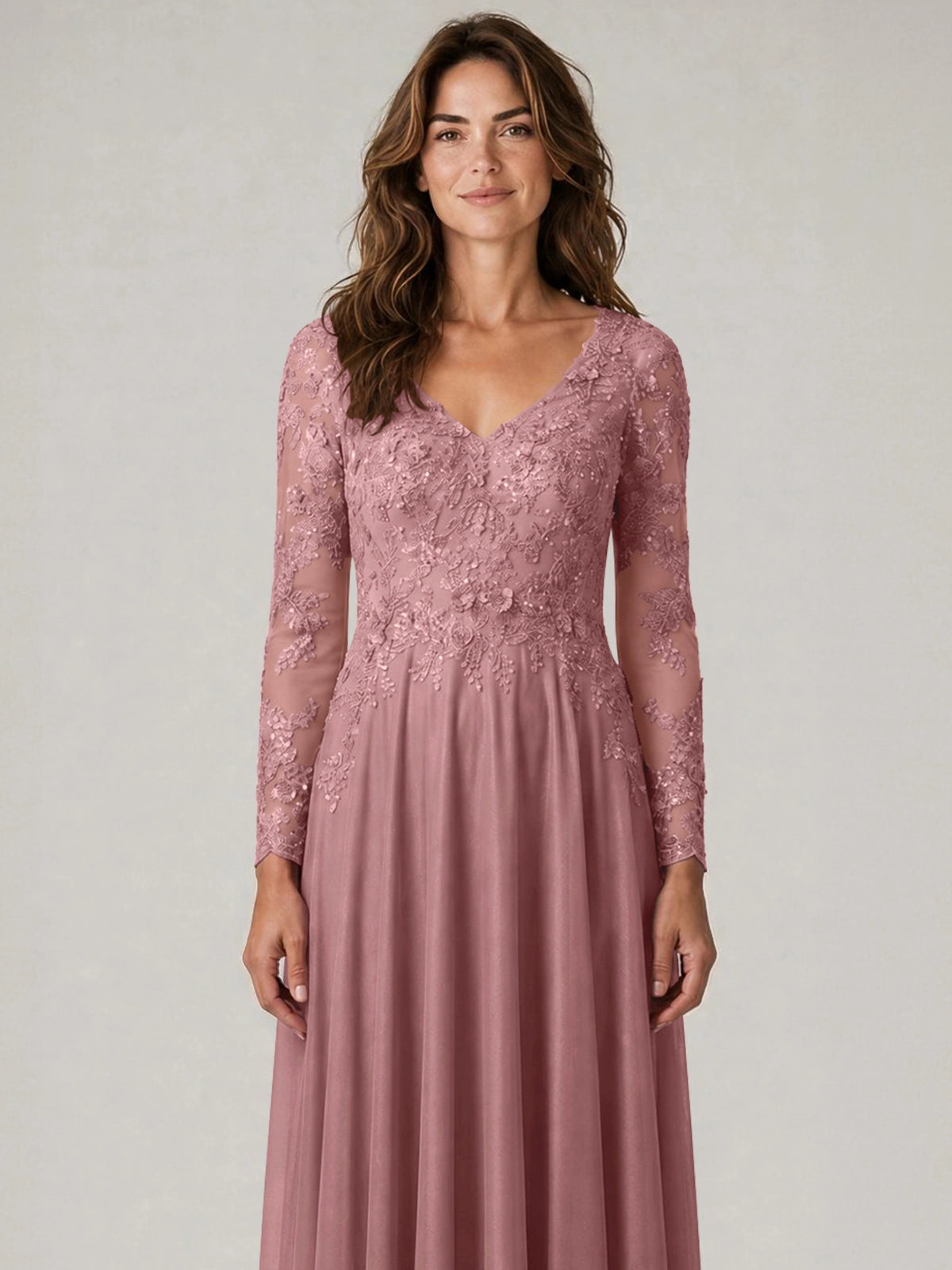 A-line Mother of the Bride Dress with Appliques
