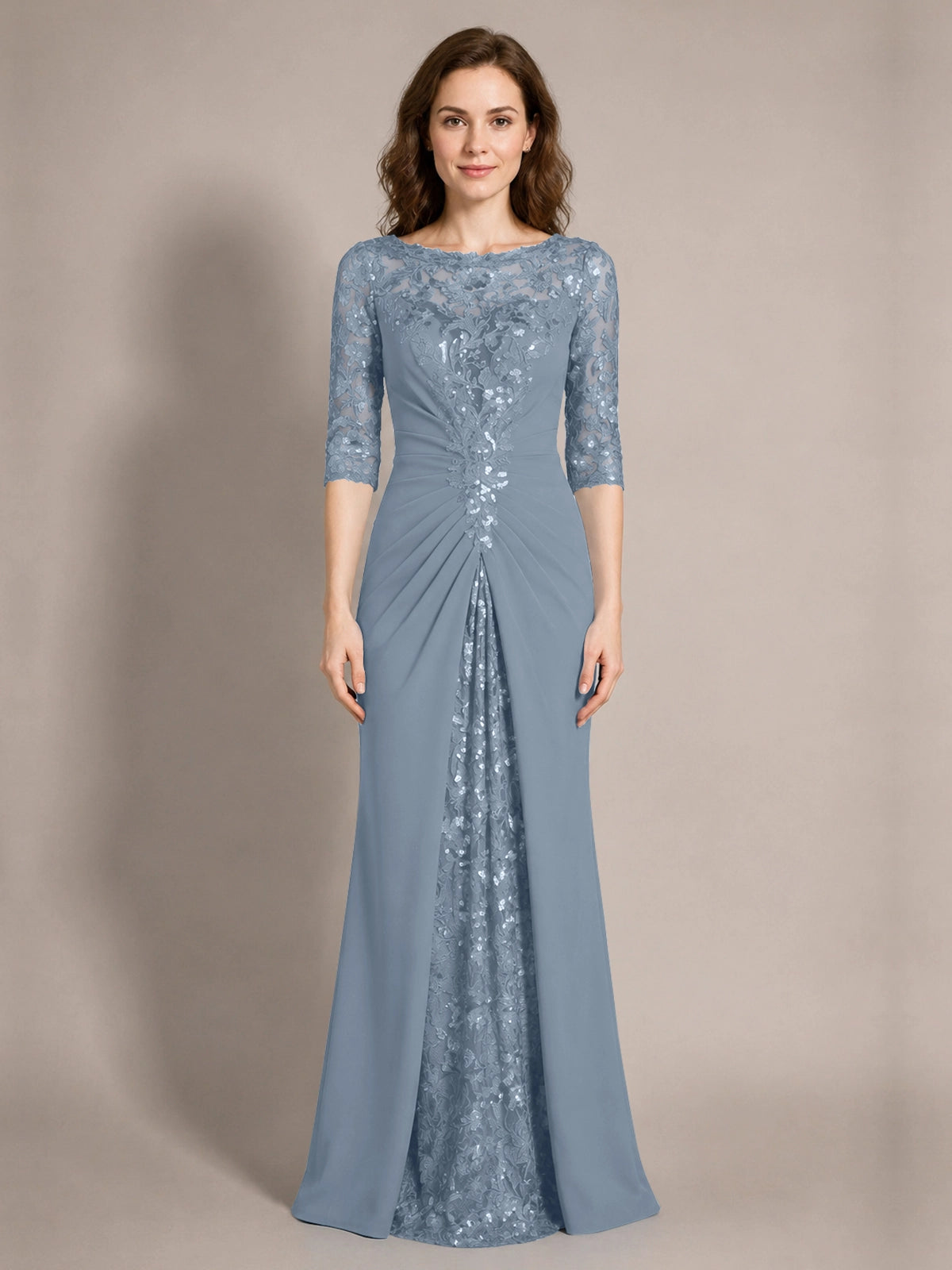 Lace Mother of the Bride Dress with Applique 