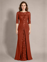 Lace Mother of the Bride Dress with Applique 