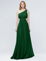 One-Shoulder Side Cut-Out Bridesmaid Dress 