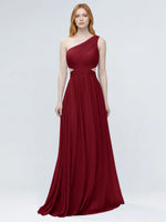 One-Shoulder Side Cut-Out Bridesmaid Dress 