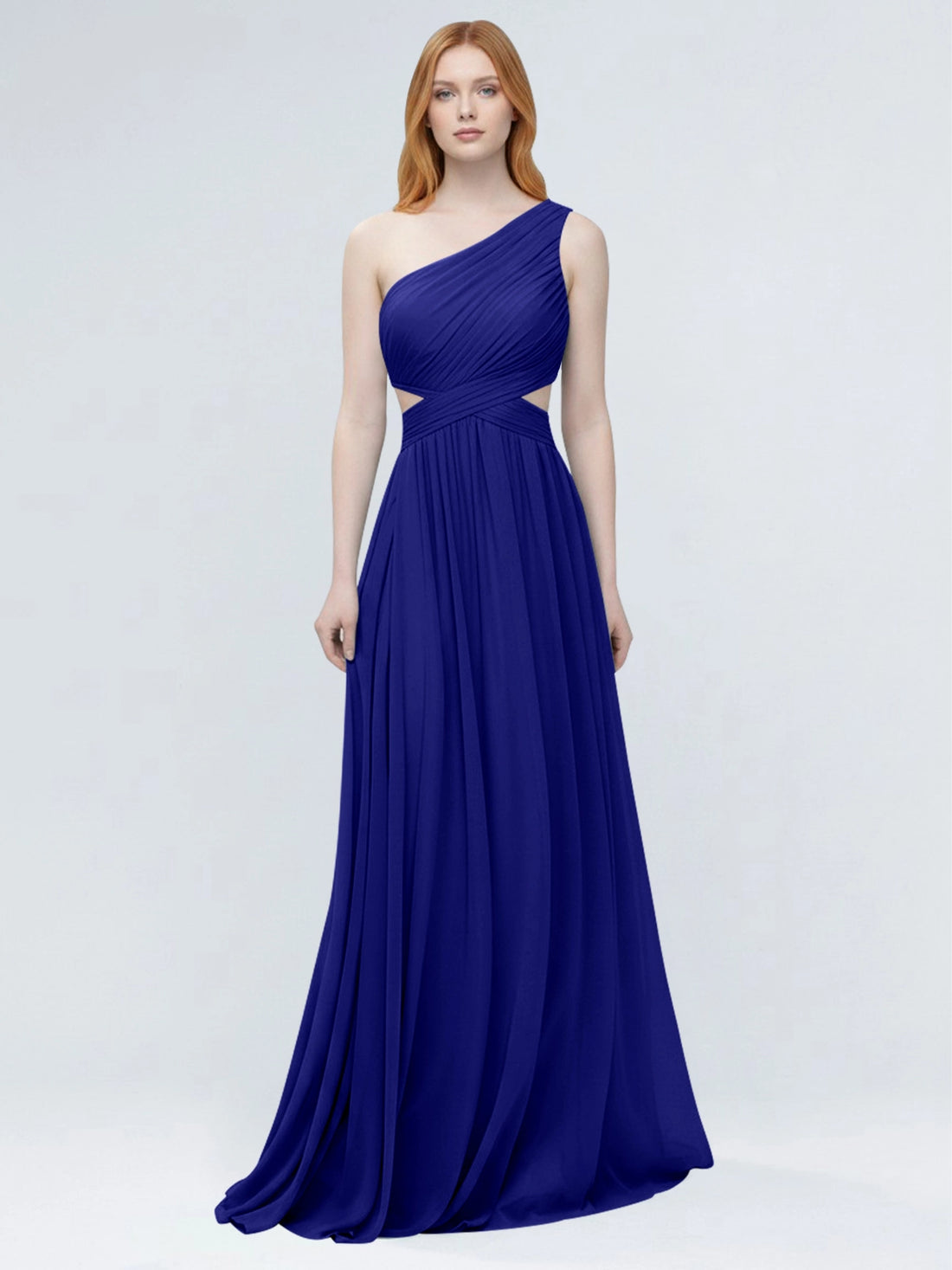 One-Shoulder Side Cut-Out Bridesmaid Dress 
