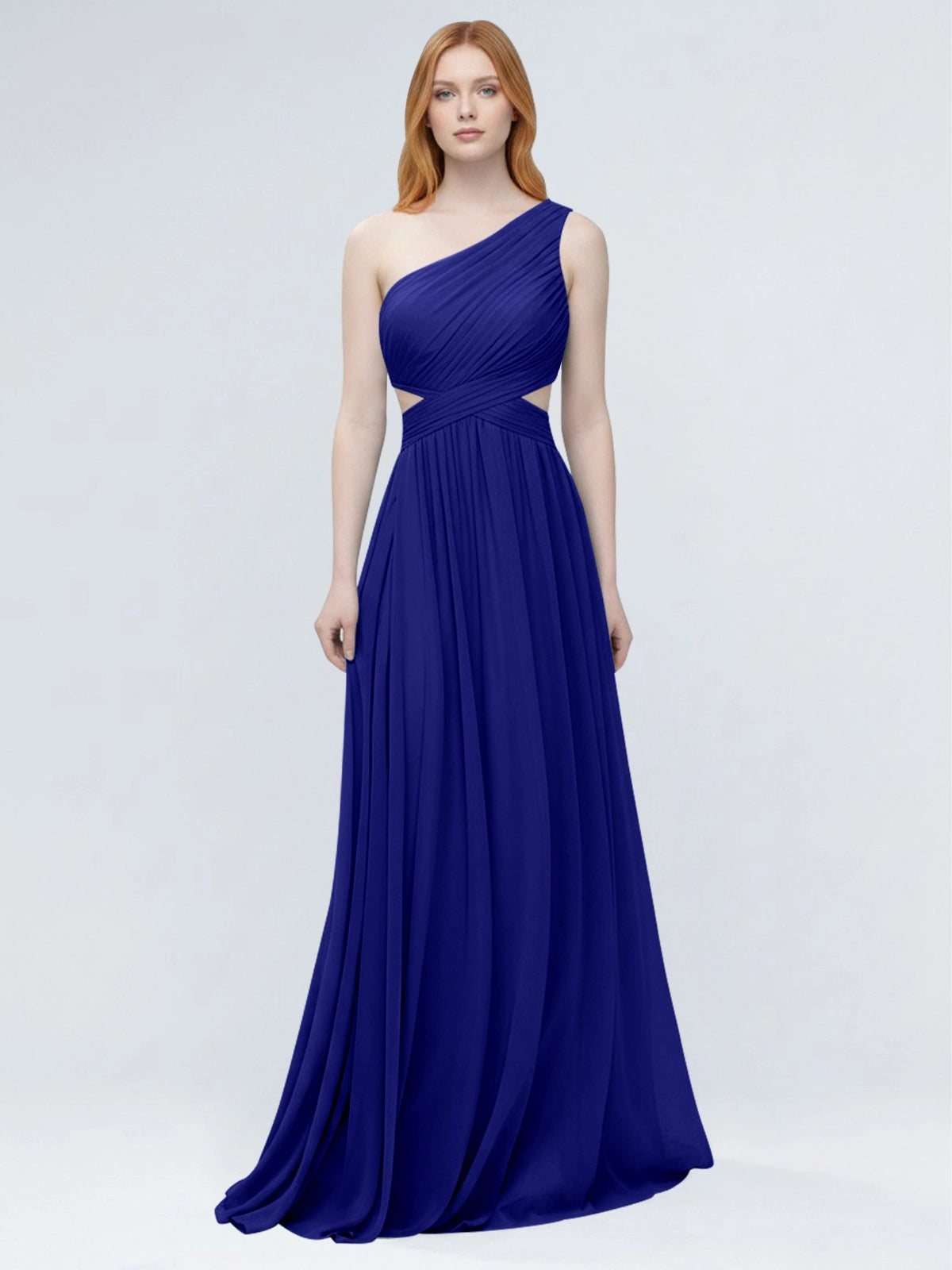 One-Shoulder Side Cut-Out Bridesmaid Dress 