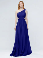 One-Shoulder Side Cut-Out Bridesmaid Dress 
