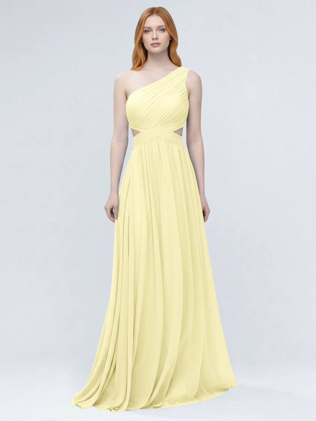One-Shoulder Side Cut-Out Bridesmaid Dress 