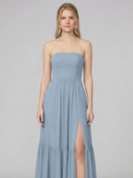 Strapless Bridesmaid Dress with Slit 