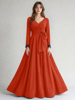 Stretch Satin Mother of the Bride Dress with Crystal