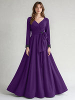 Stretch Satin Mother of the Bride Dress with Crystal