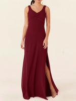 Chiffon Bridesmaid Dress with Slit 