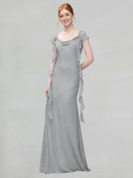 Flowy Ruffle Sheath Bridesmaid Dress 