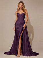 Silk-like Prom Dress with Appliques