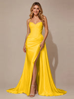 Silk-like Prom Dress with Appliques