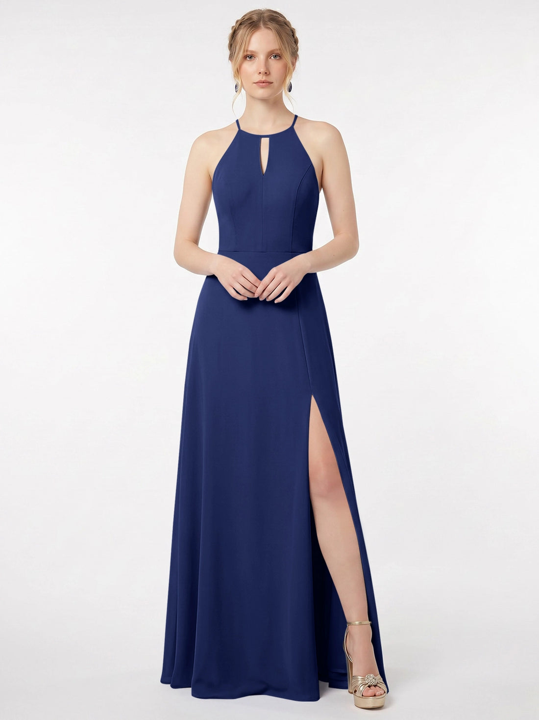 Chiffon Bridesmaid Dress with Halter 