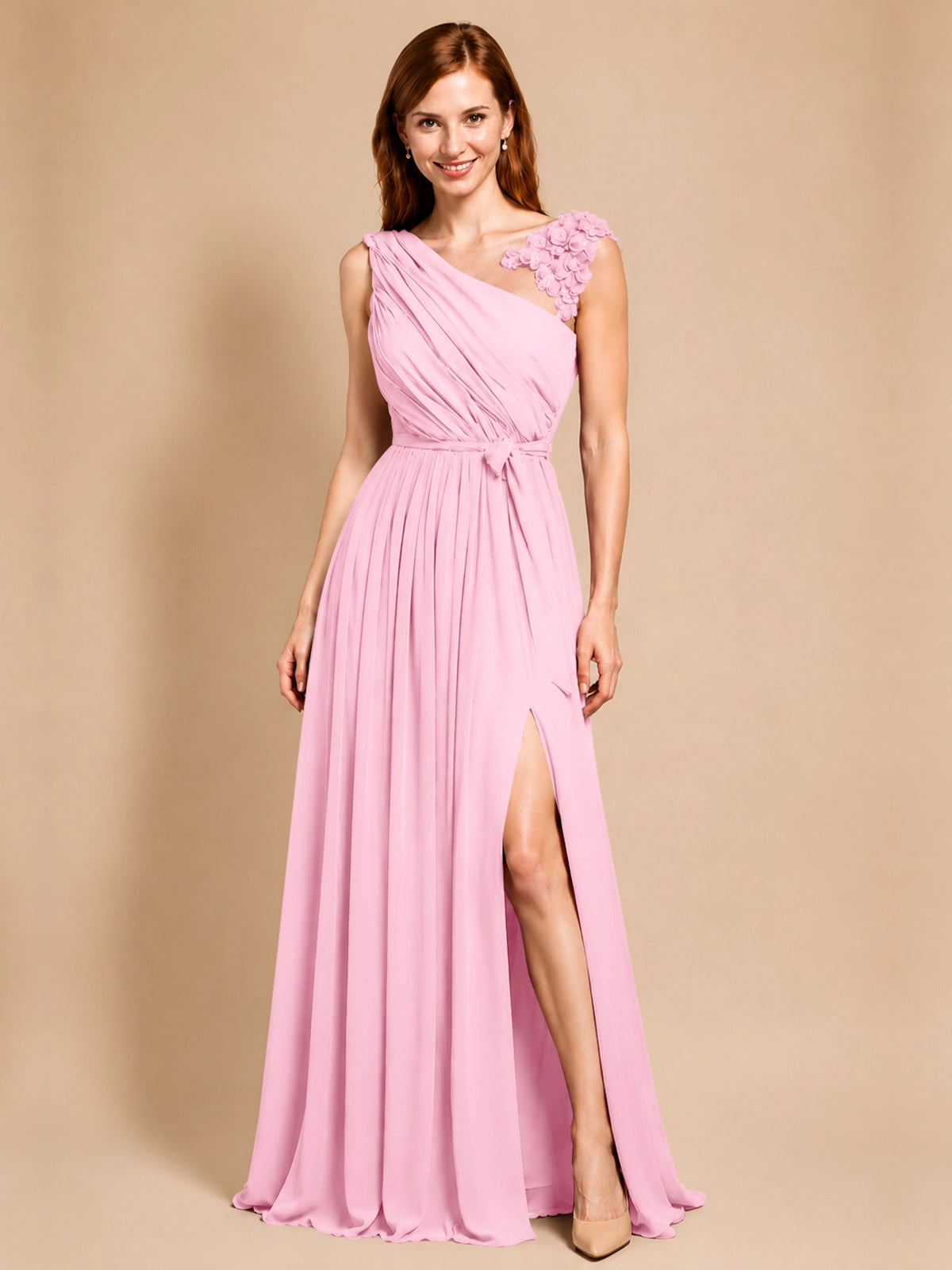 Chiffon Prom Dress with Appliques