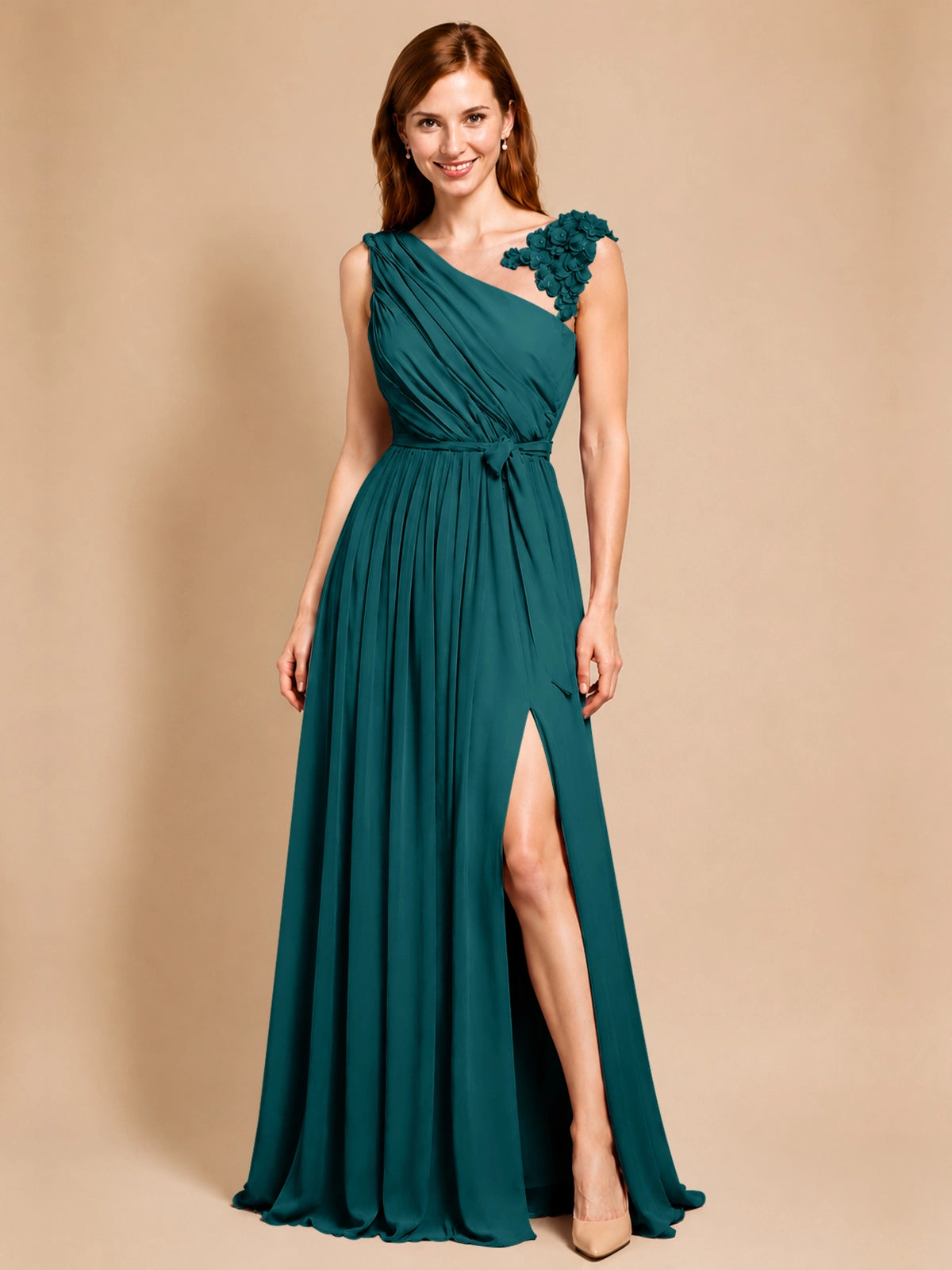 Chiffon Prom Dress with Appliques