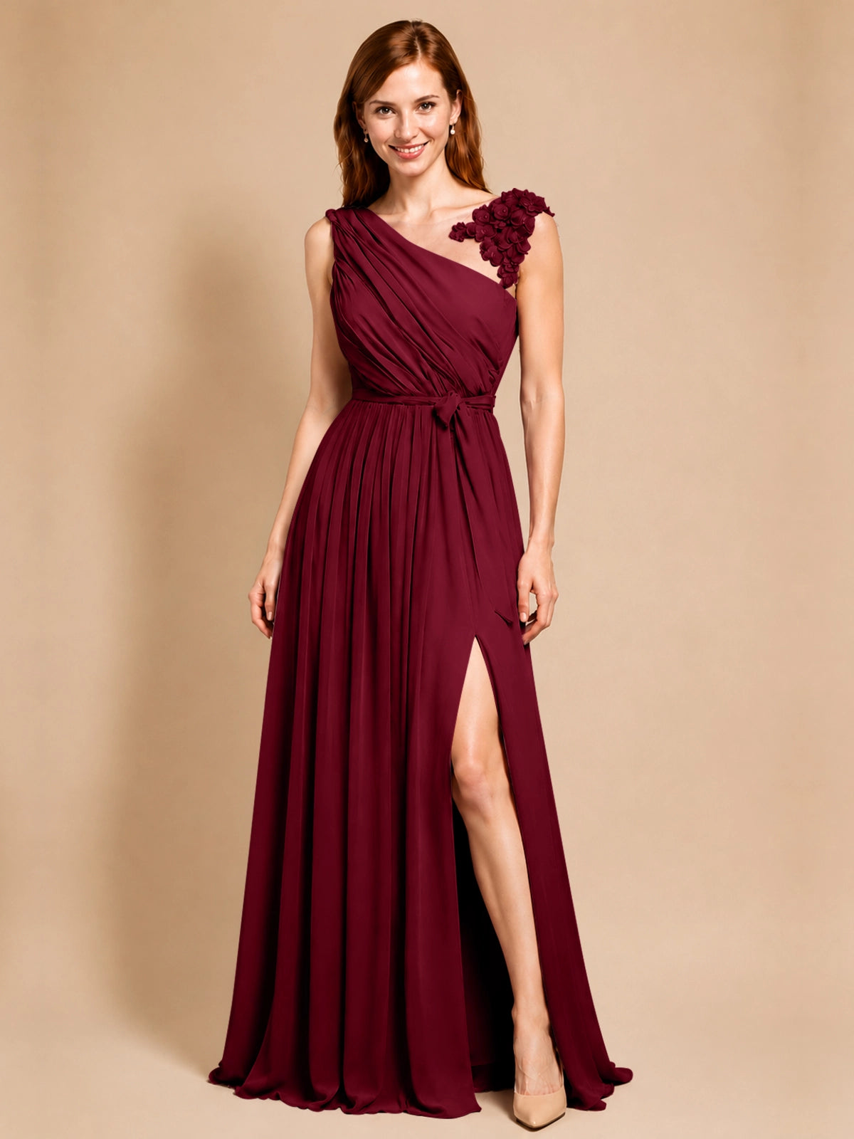 Chiffon Prom Dress with Appliques