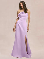Satin Bow Accent Bridesmaid Dress 