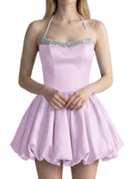 Beading Bubble Hem Mini Dress 