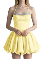 Beading Bubble Hem Mini Dress 