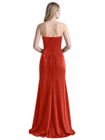 Velvet Prom Dress with Beaded Applique 