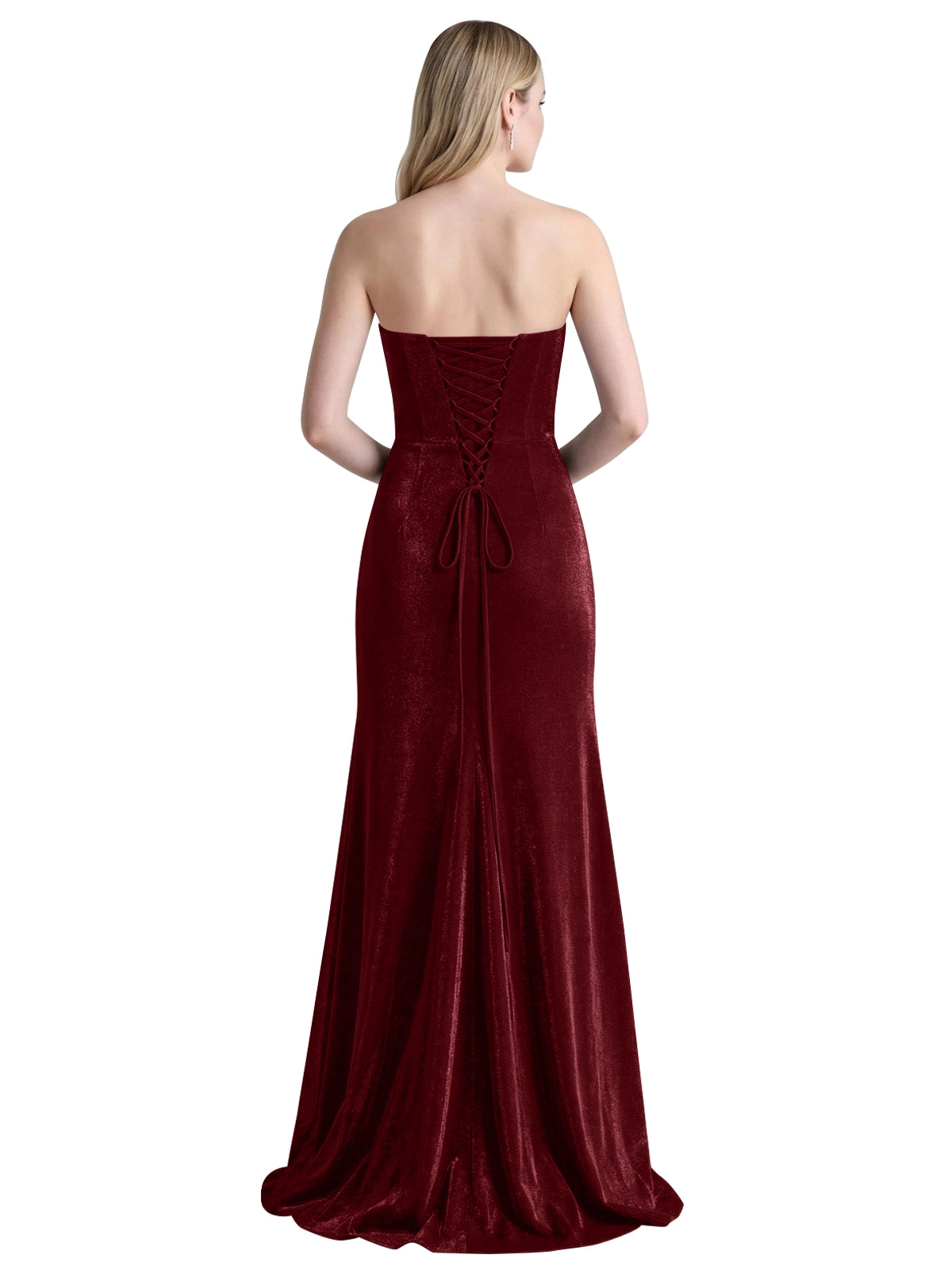 Velvet Prom Dress with Beaded Applique 