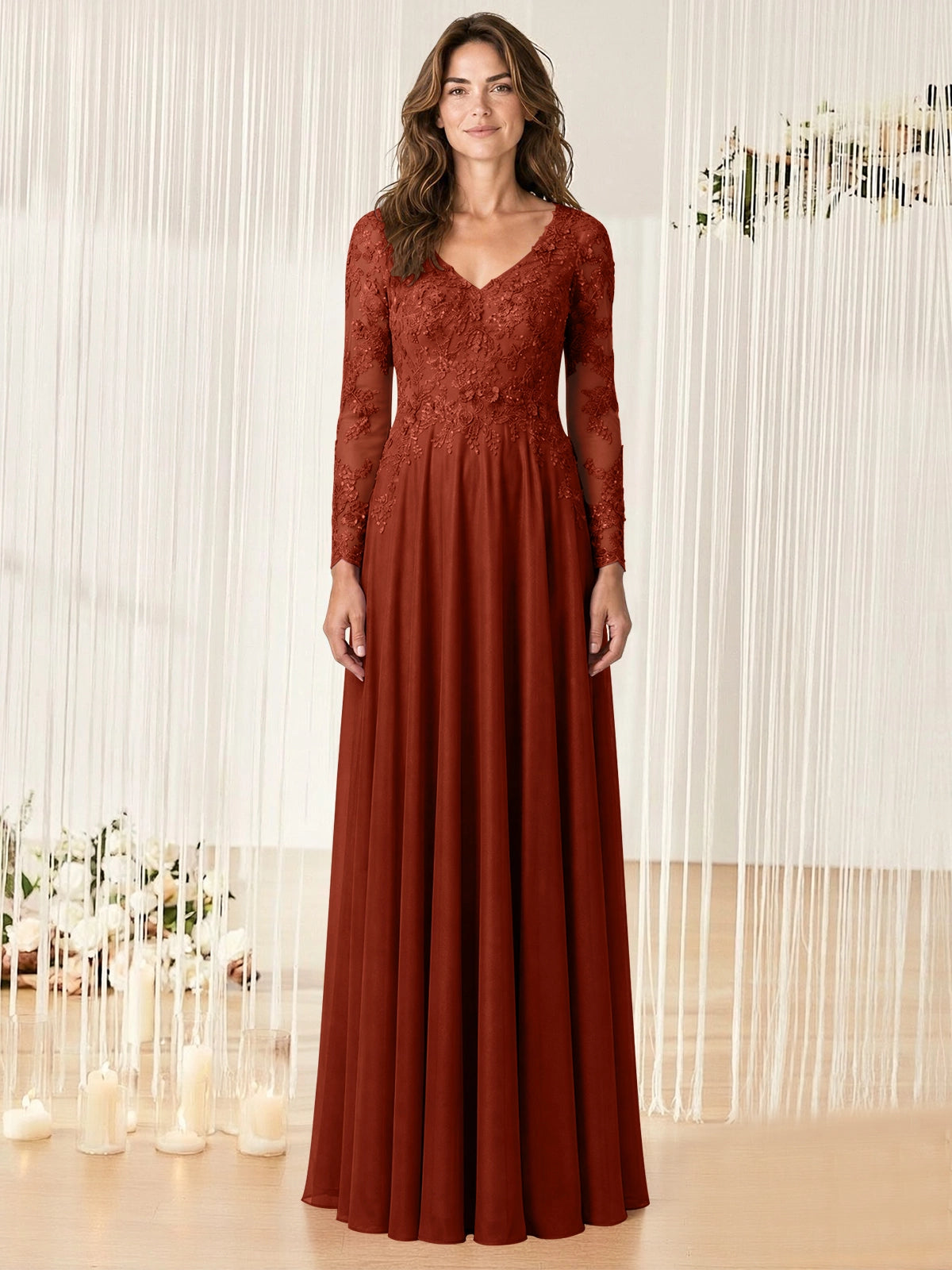 A-line Mother of the Bride Dress with Appliques