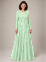A-line Mother of the Bride Dress with Lace 
