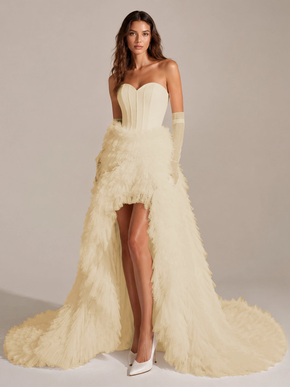 Tulle Wedding Dress with High-Low 