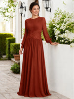 Chiffon Mother of the Bride Dress with Jewel Neckline 