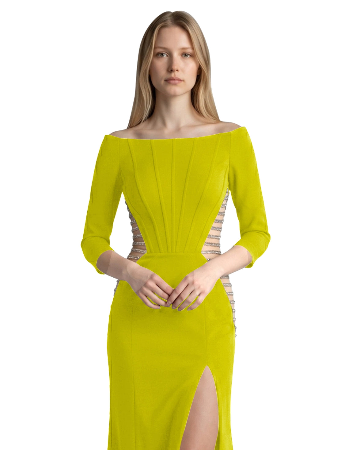 Side Cutout Slit Prom Dress 