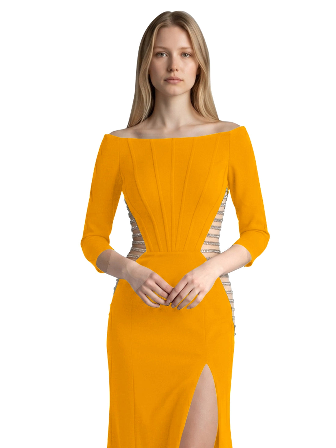 Side Cutout Slit Prom Dress 