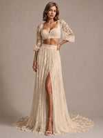 Lace Wedding Dress with Slit 