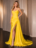 Silk-like Prom Dress with Appliques