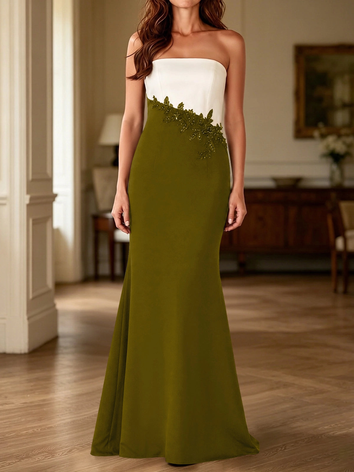 Trumpet Mother of the Bride Dress with Appliques