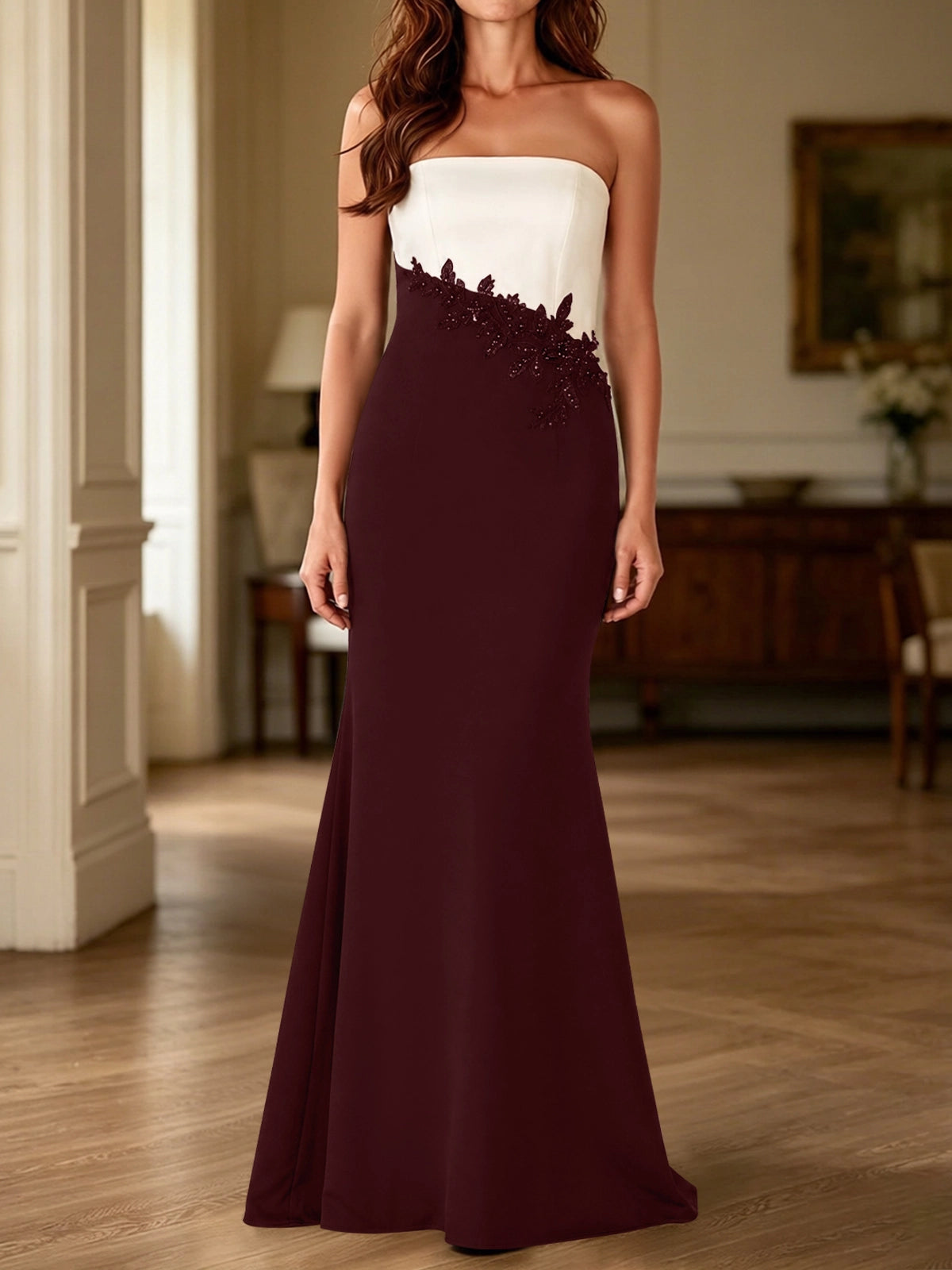 Trumpet Mother of the Bride Dress with Appliques