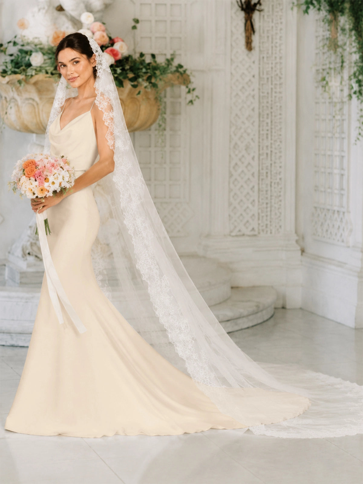 Mermaid Wedding Dress with Cowl Neck 