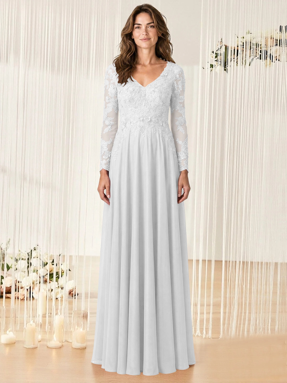 A-line Mother of the Bride Dress with Appliques