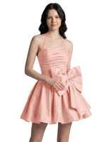 Halter Oversized Bow Mini Dress 