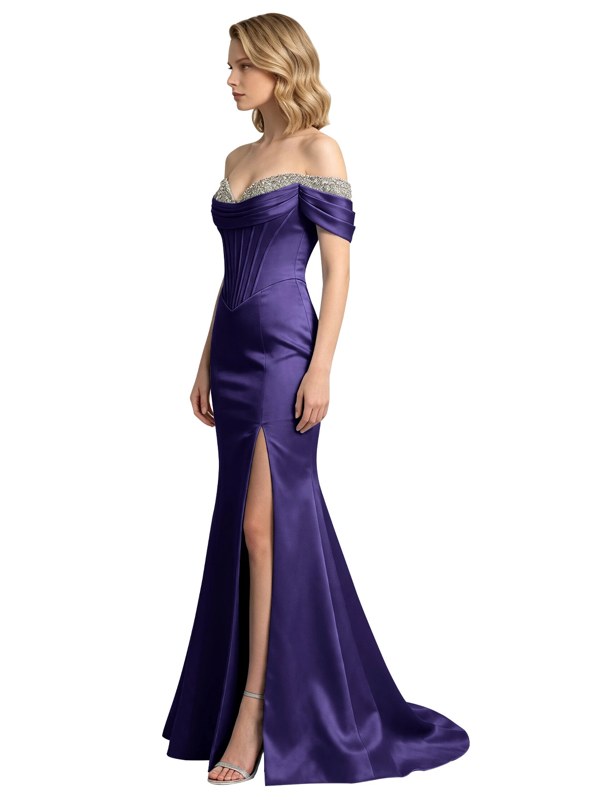 Corset Beaded Trumpet Prom Dress 