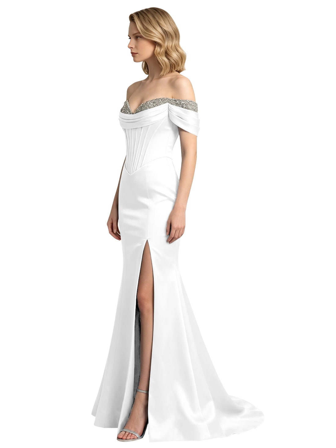 Corset Beaded Trumpet Prom Dress 