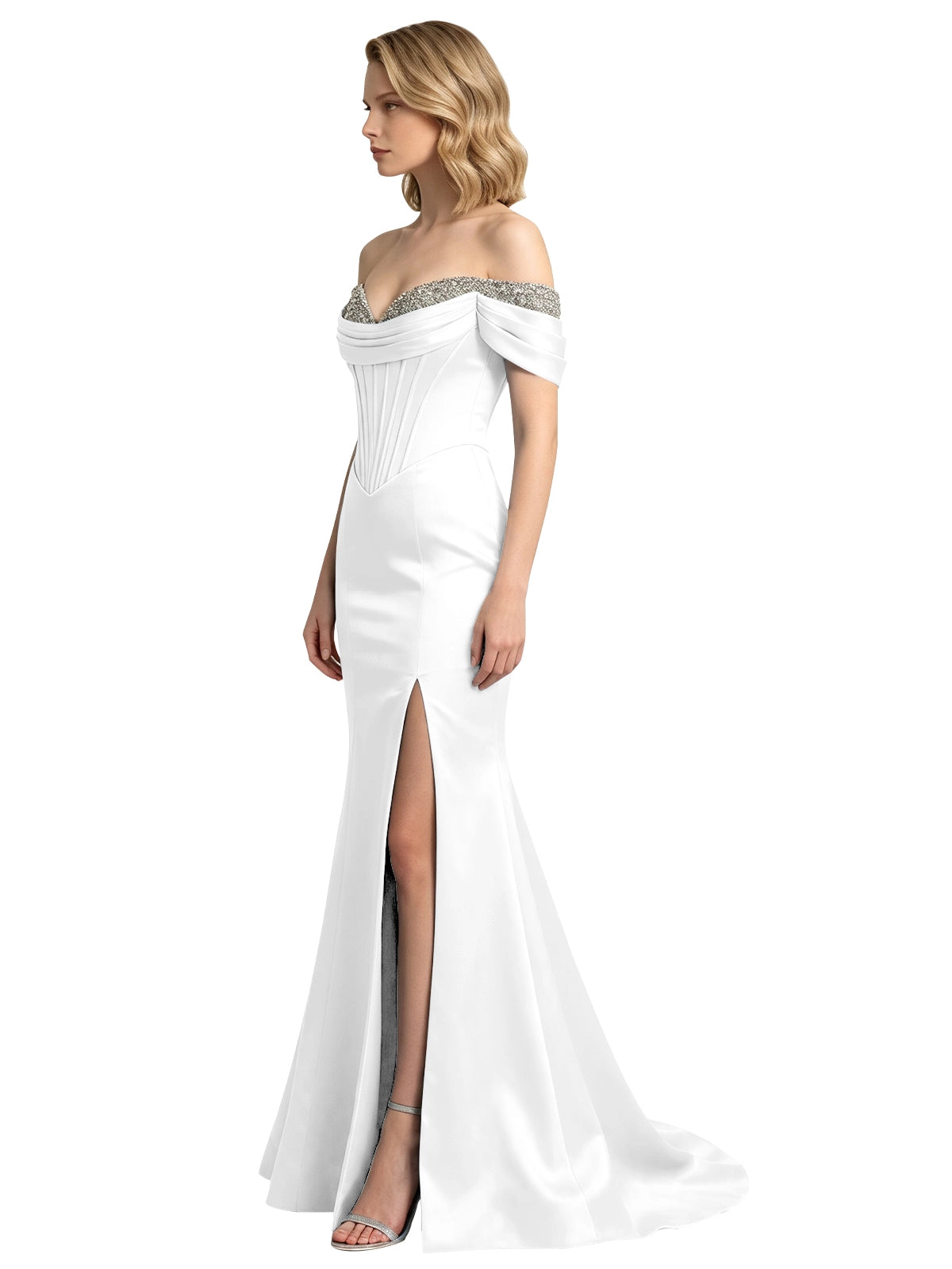 Corset Beaded Trumpet Prom Dress 