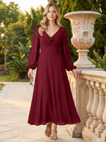 A-line Bridesmaid Dress with Long Sleeves 