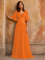 Cowl Neck Mother of the Bride Dress with Applique 