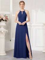 Chiffon Bridesmaid Dress with Halter 