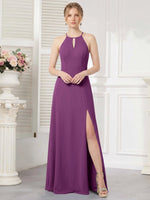 Chiffon Bridesmaid Dress with Halter 