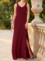 Chiffon Bridesmaid Dress with Slit 