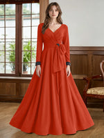 Stretch Satin Mother of the Bride Dress with Crystal