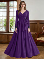 Stretch Satin Mother of the Bride Dress with Crystal