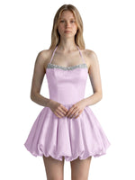 Beading Bubble Hem Mini Dress 