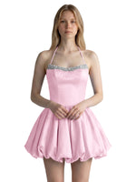 Beading Bubble Hem Mini Dress 